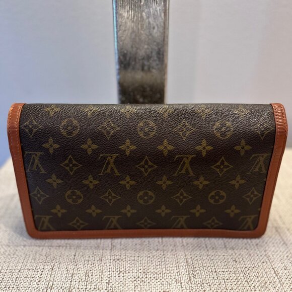 Authentic Louis Vuitton Monogram Pochette Dame GM Brown Canvas Clutch - Picture 3 of 13